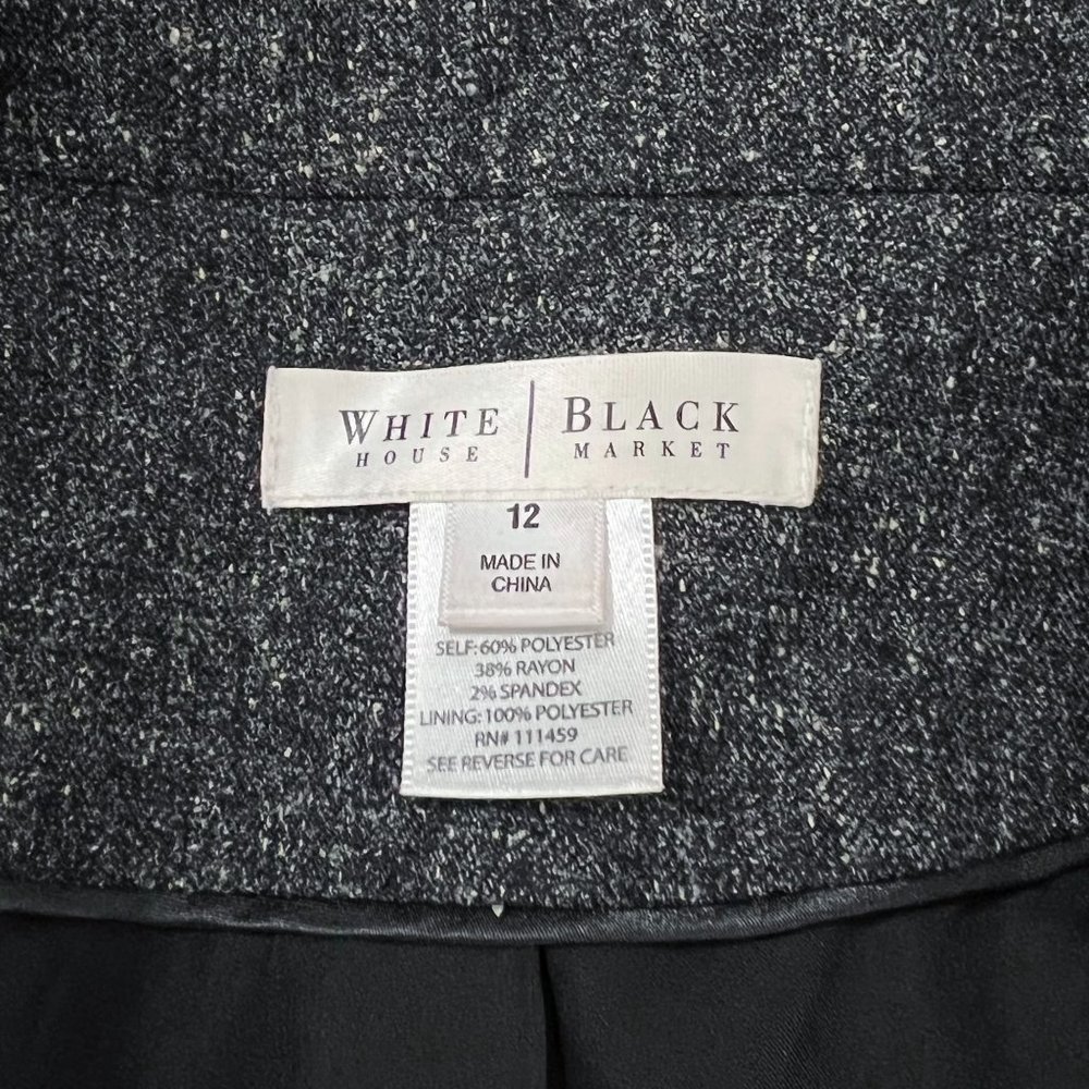 White House Black Market | Womens Size 12 Grey Lined Jacket Blazer - Picture 4 of 4